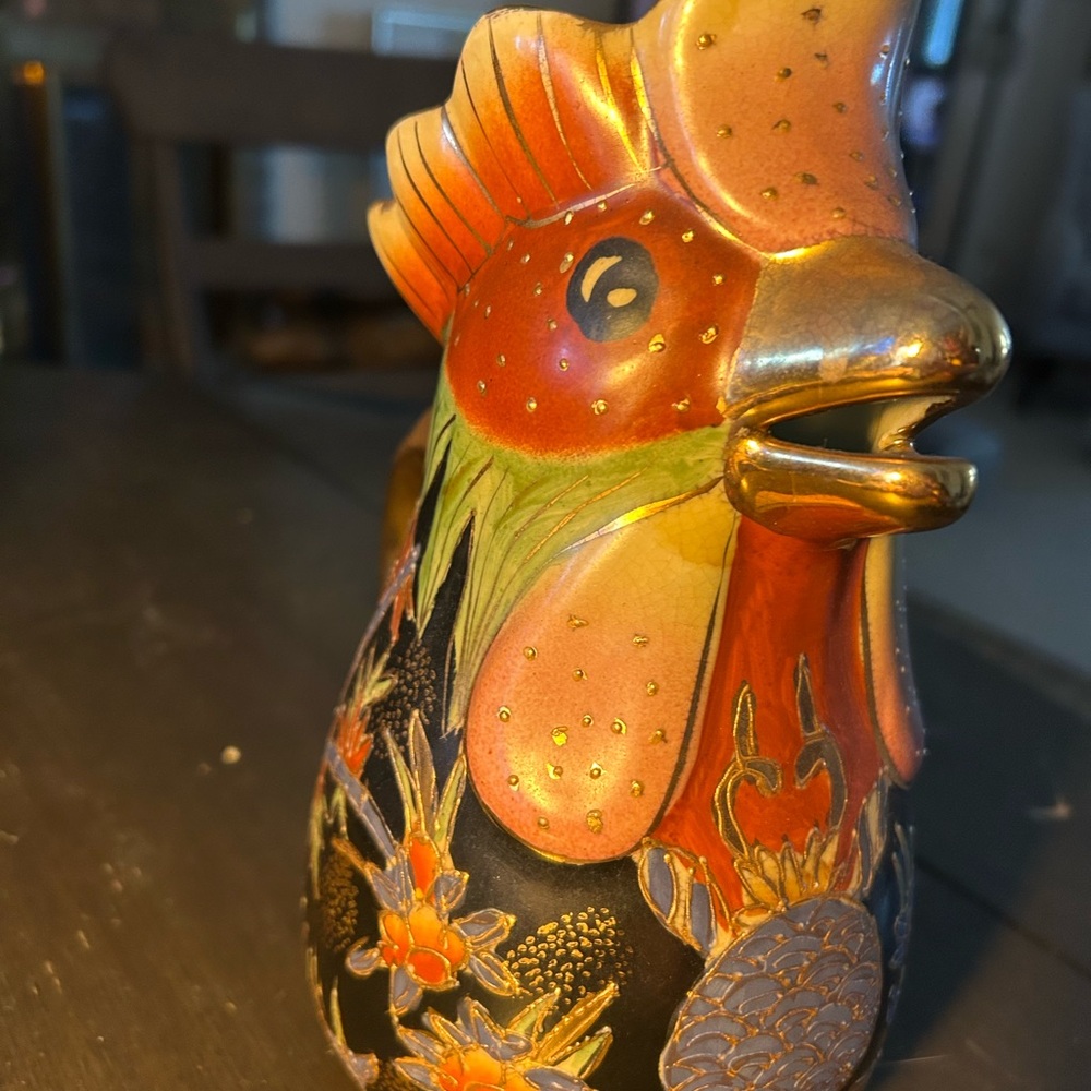 Colorful Ceramic Rooster Figurine